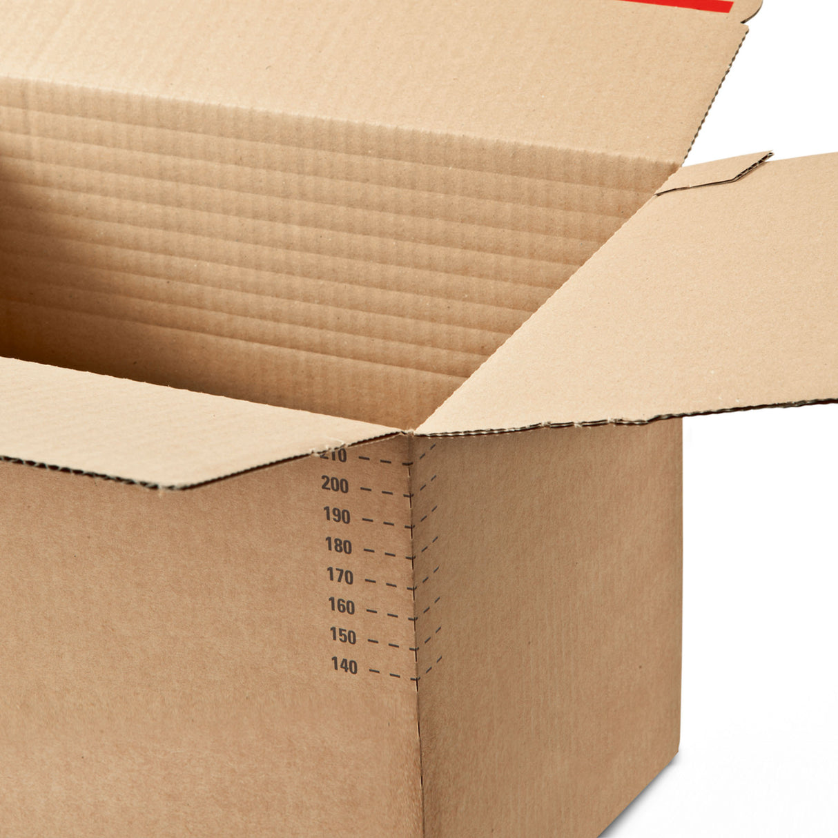 Itsesulkeutuva säädettävän syvyyden pahvilaatikko lähetyksiä varten