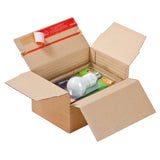 Itsesulkeutuva säädettävän syvyyden pahvilaatikko lähetyksiä varten